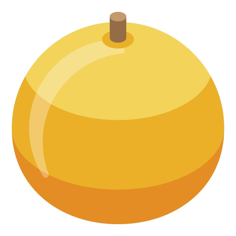 Yellow apple icon, isometric style vector