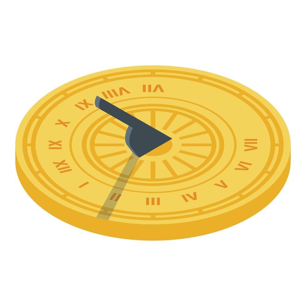 Sundial icon, isometric style vector