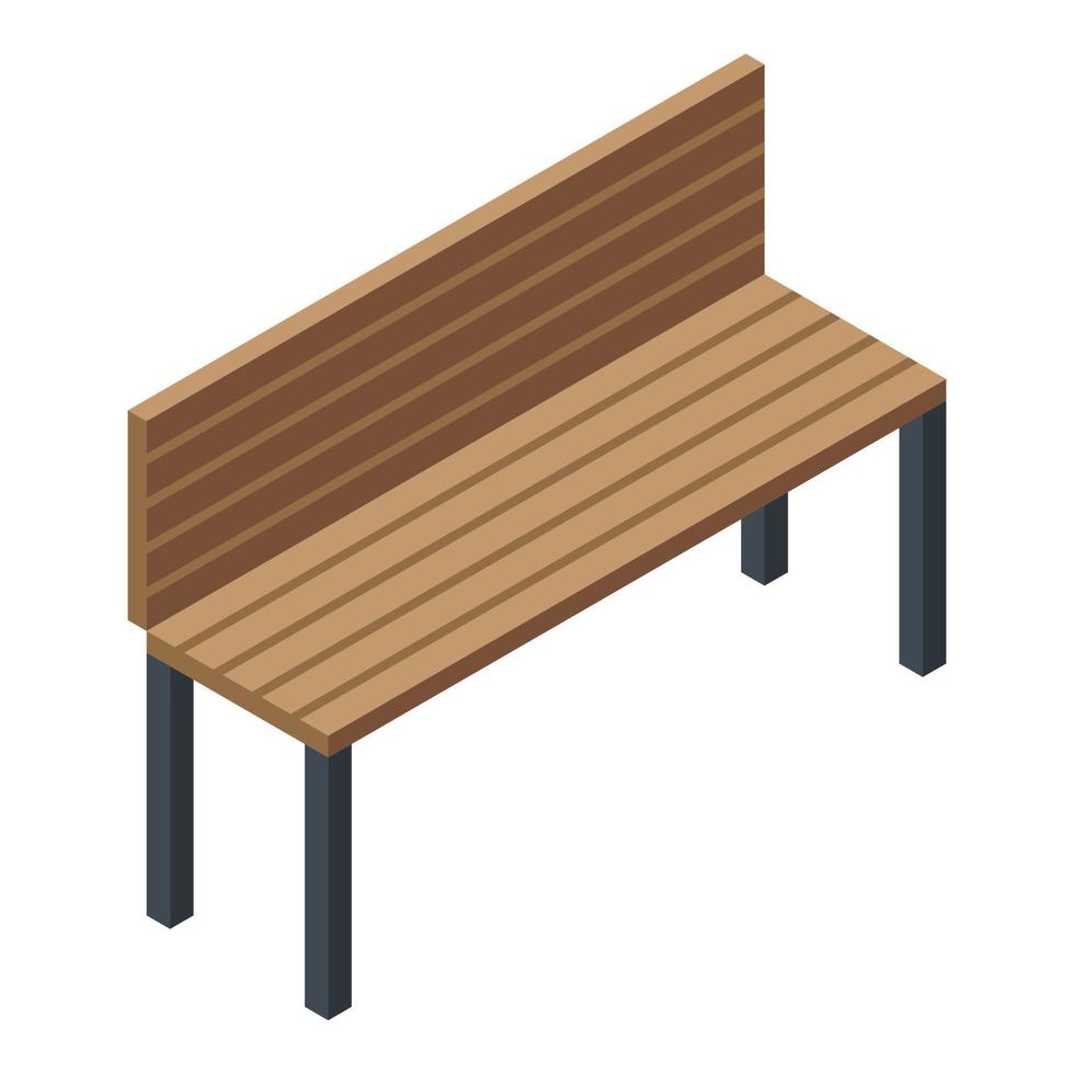 Park bench icon, isometric style vector