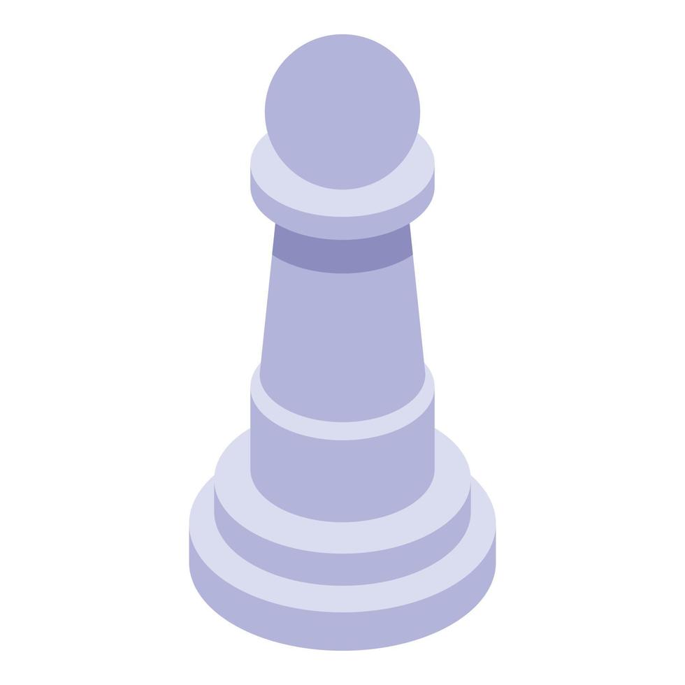White pawn icon, isometric style vector