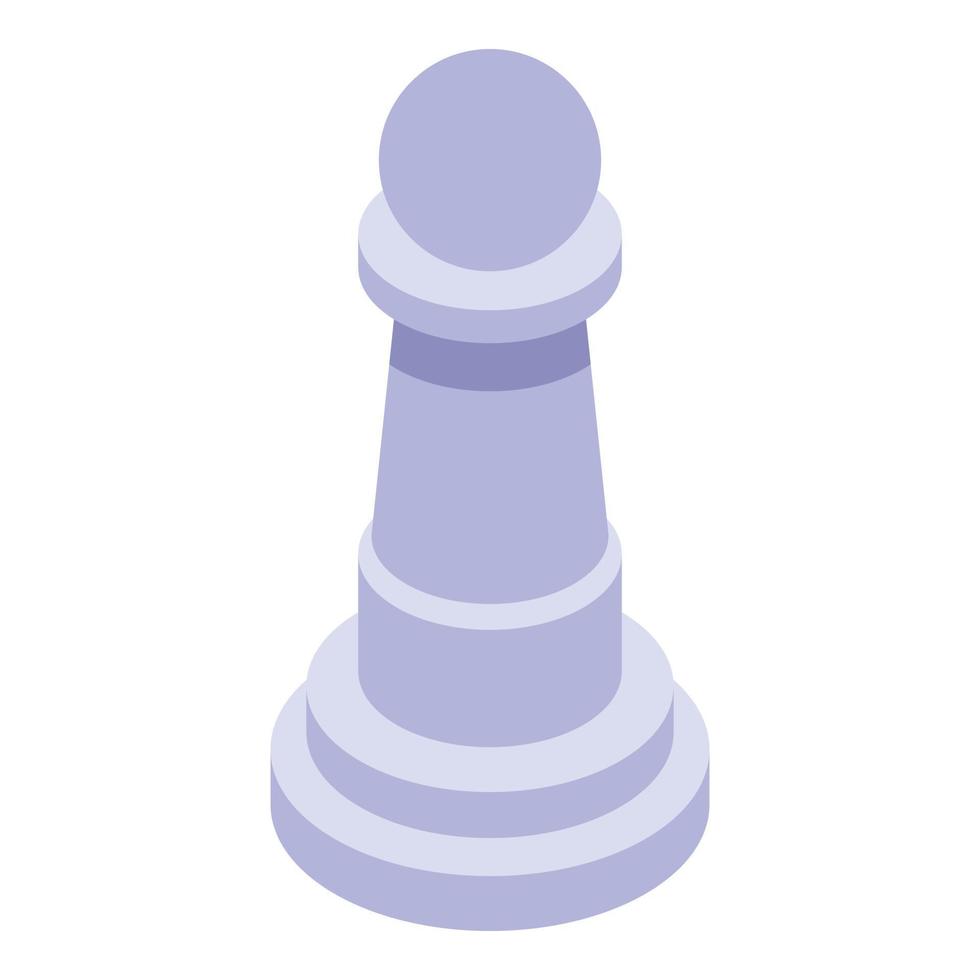 White pawn icon, isometric style vector