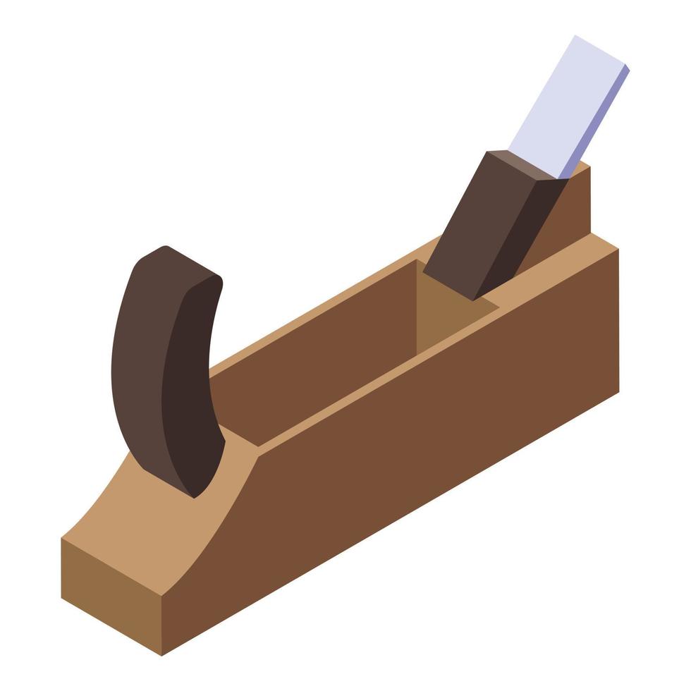 Wood plane icon, isometric style vector