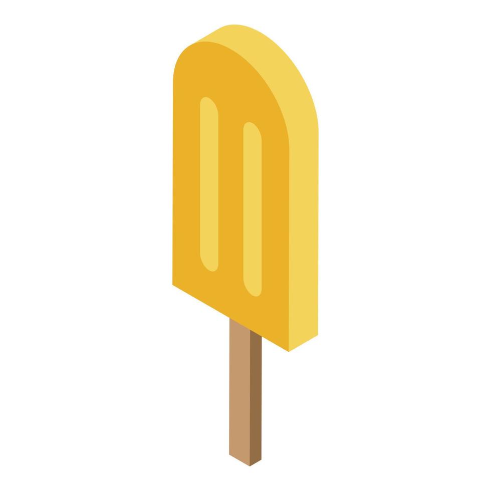 Persimmon popsicle icon, isometric style vector