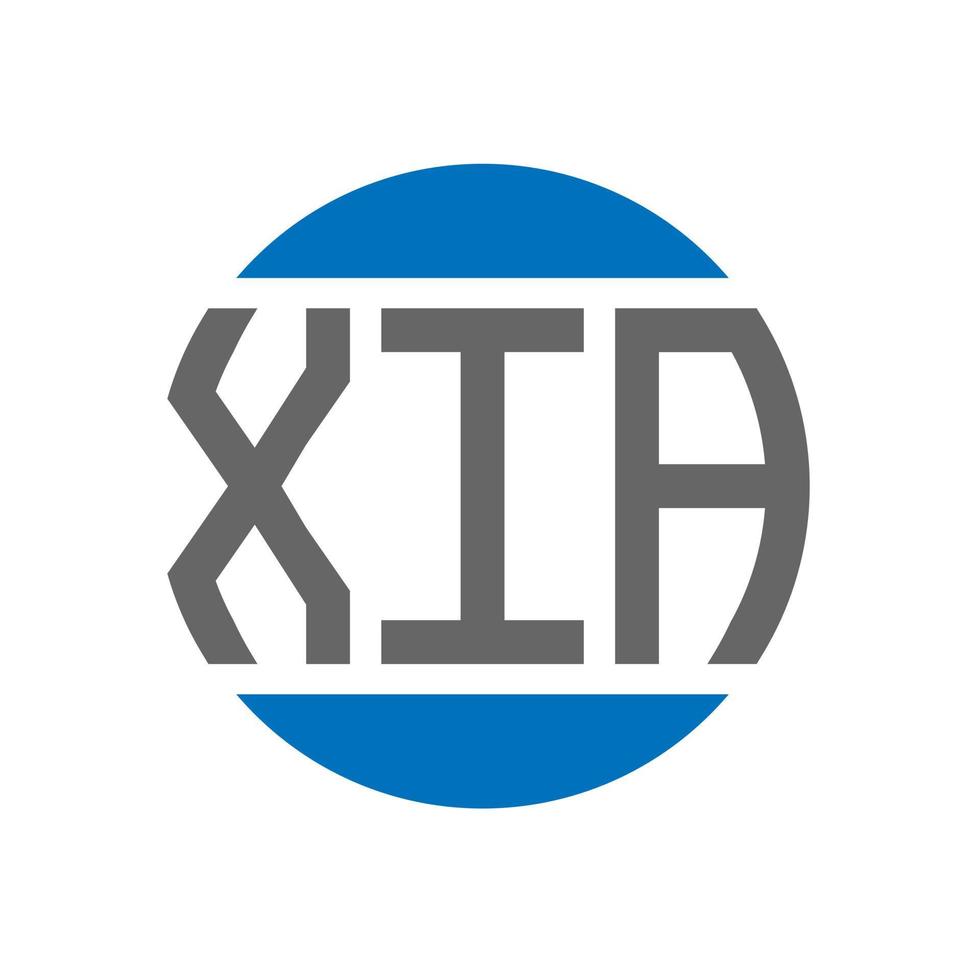 diseño del logotipo de la letra xia sobre fondo blanco. concepto de logotipo de círculo de iniciales creativas de xia. diseño de letras xia. vector