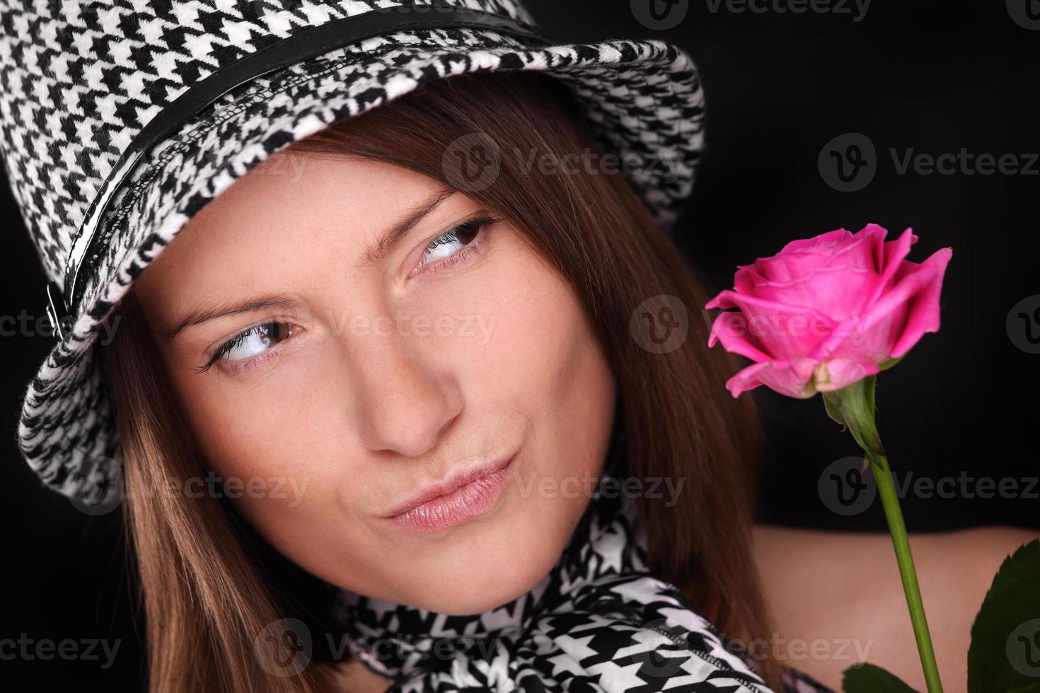 Woman with rose photo