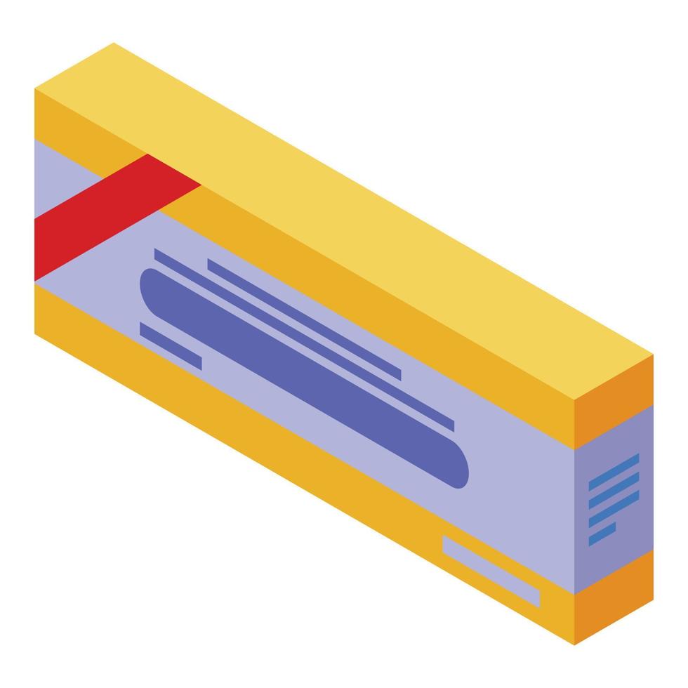 Flu pill box icon, isometric style vector