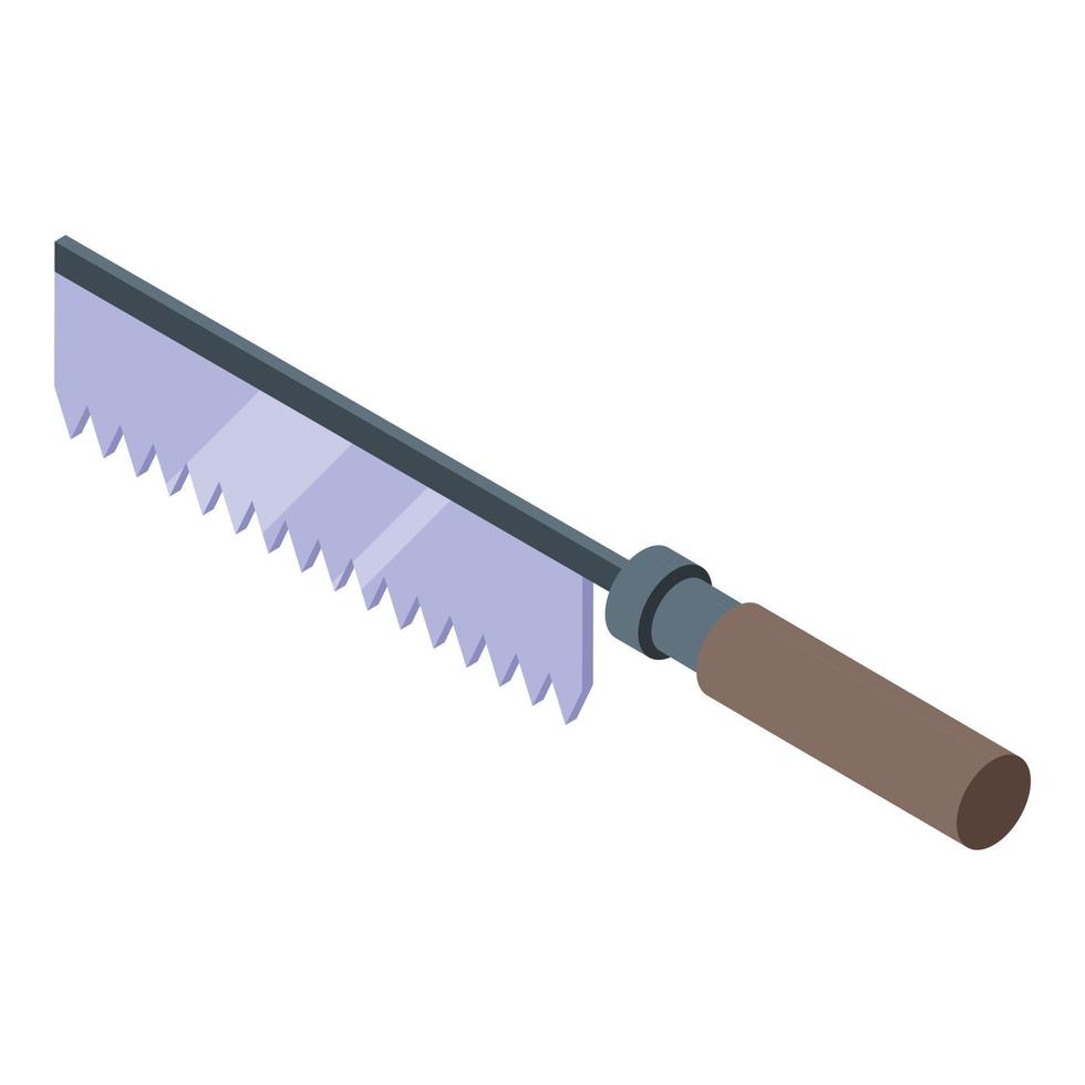 Carpenter saw icon, isometric style vector