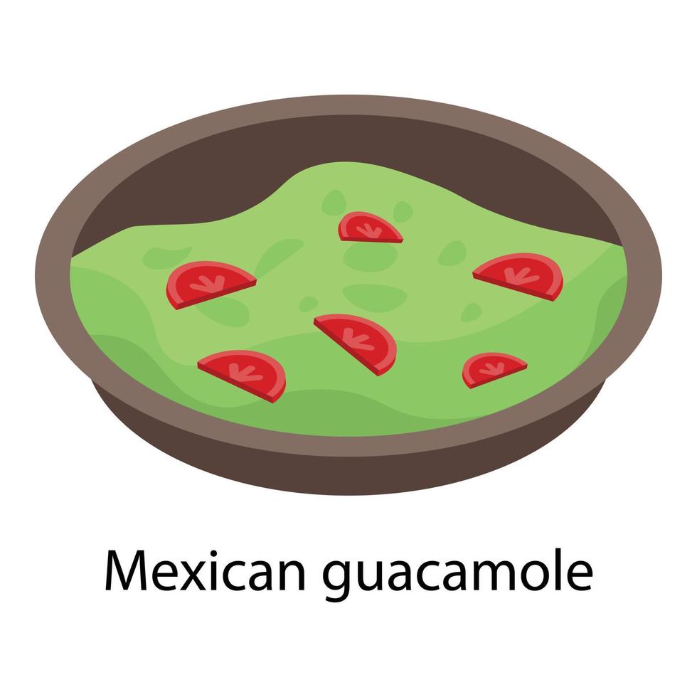 icono de guacamole mexicano, estilo isométrico vector