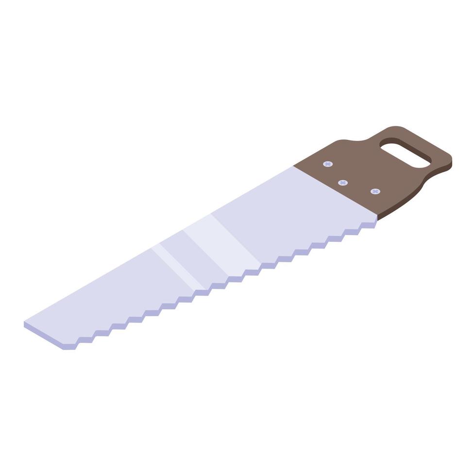 Metal hand saw icon, isometric style vector