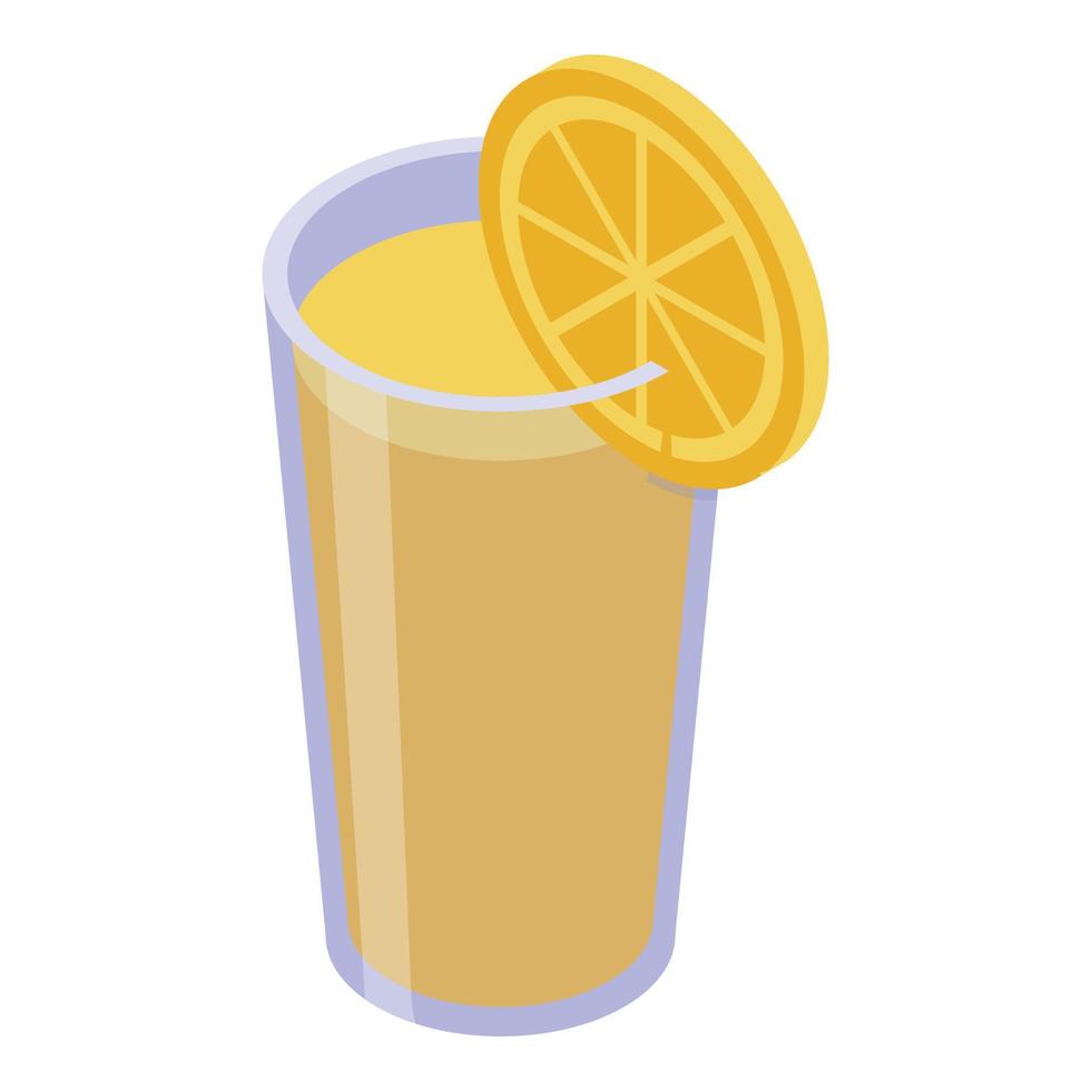 Lemonade glass icon, isometric style vector