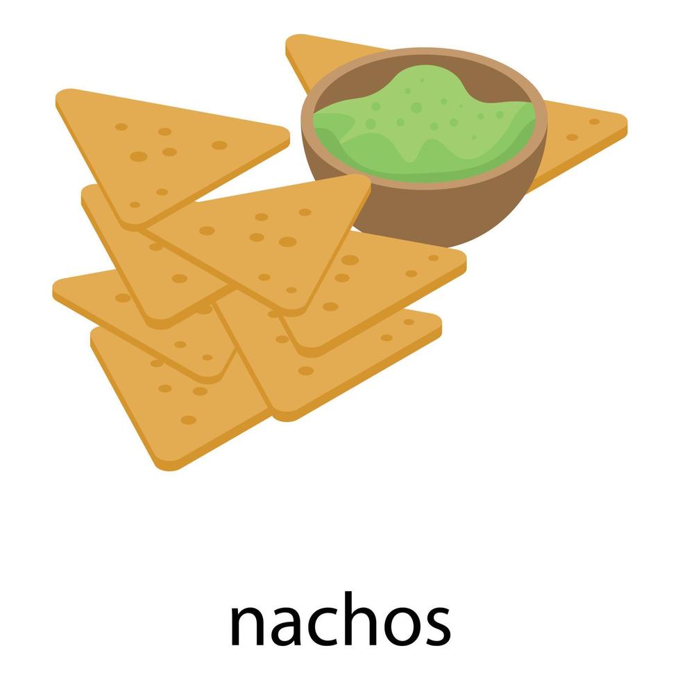 icono de nachos, estilo isométrico vector