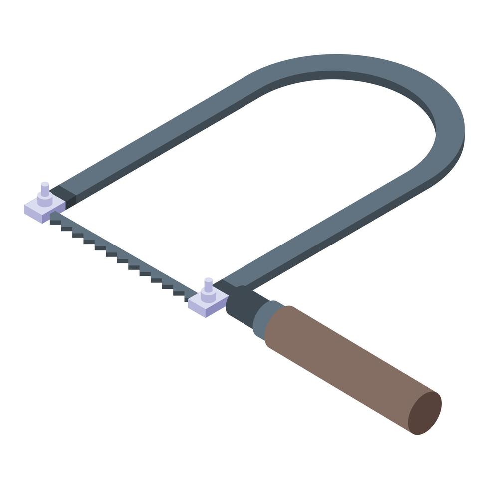 Fretsaw icon, isometric style vector