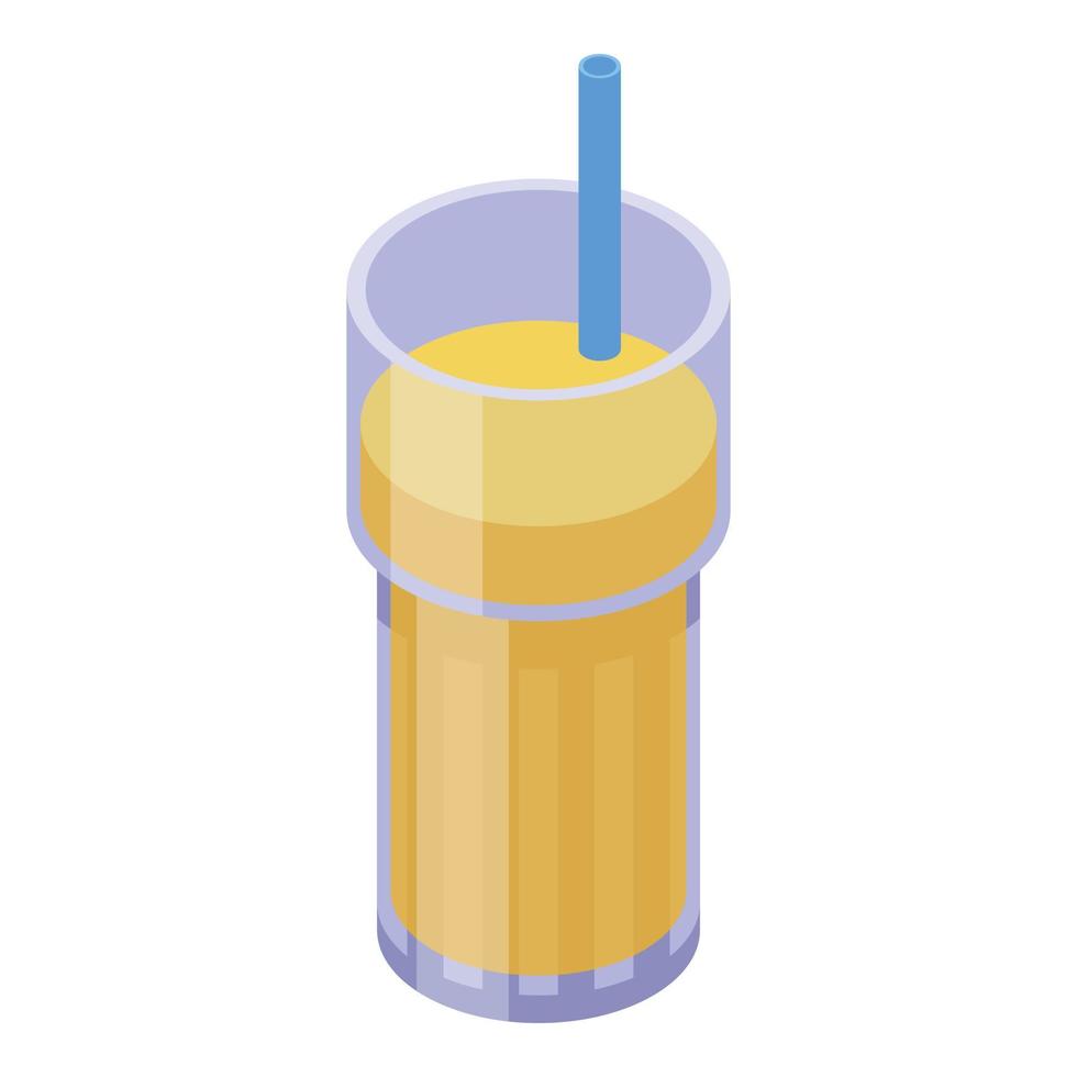 Juice glass icon, isometric style vector