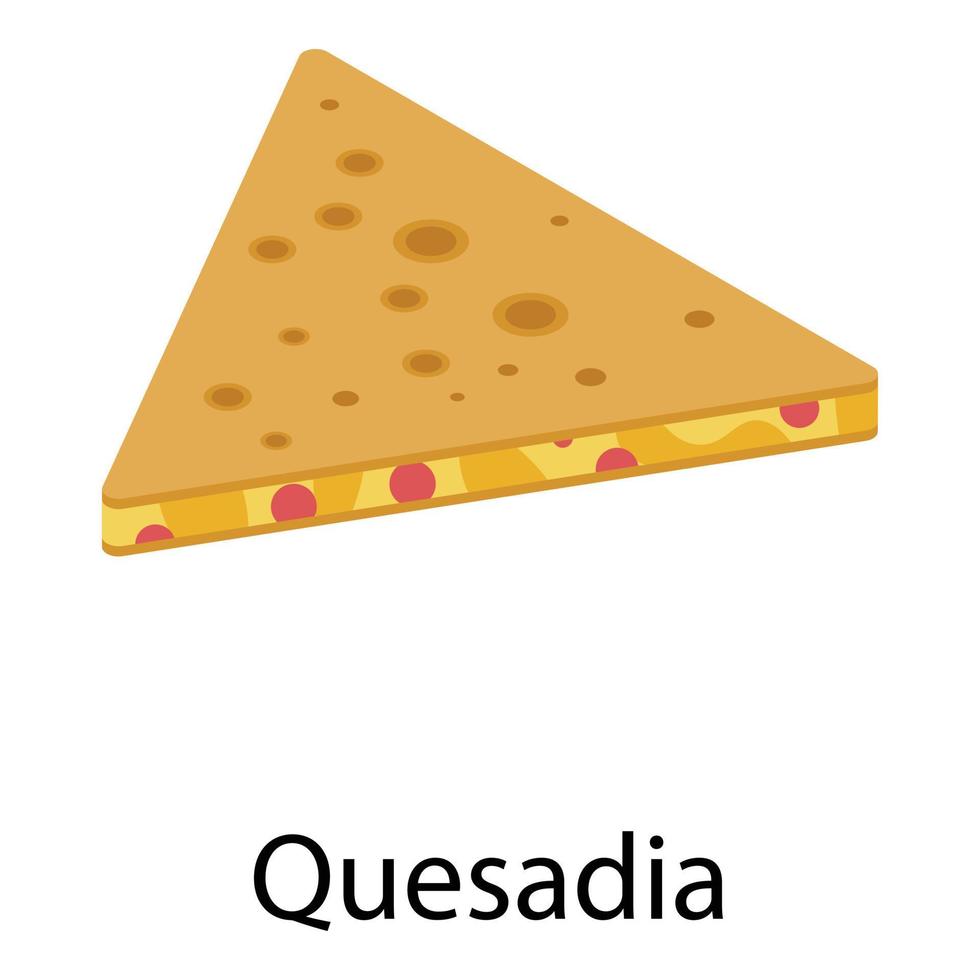 Quesadia icon, isometric style vector