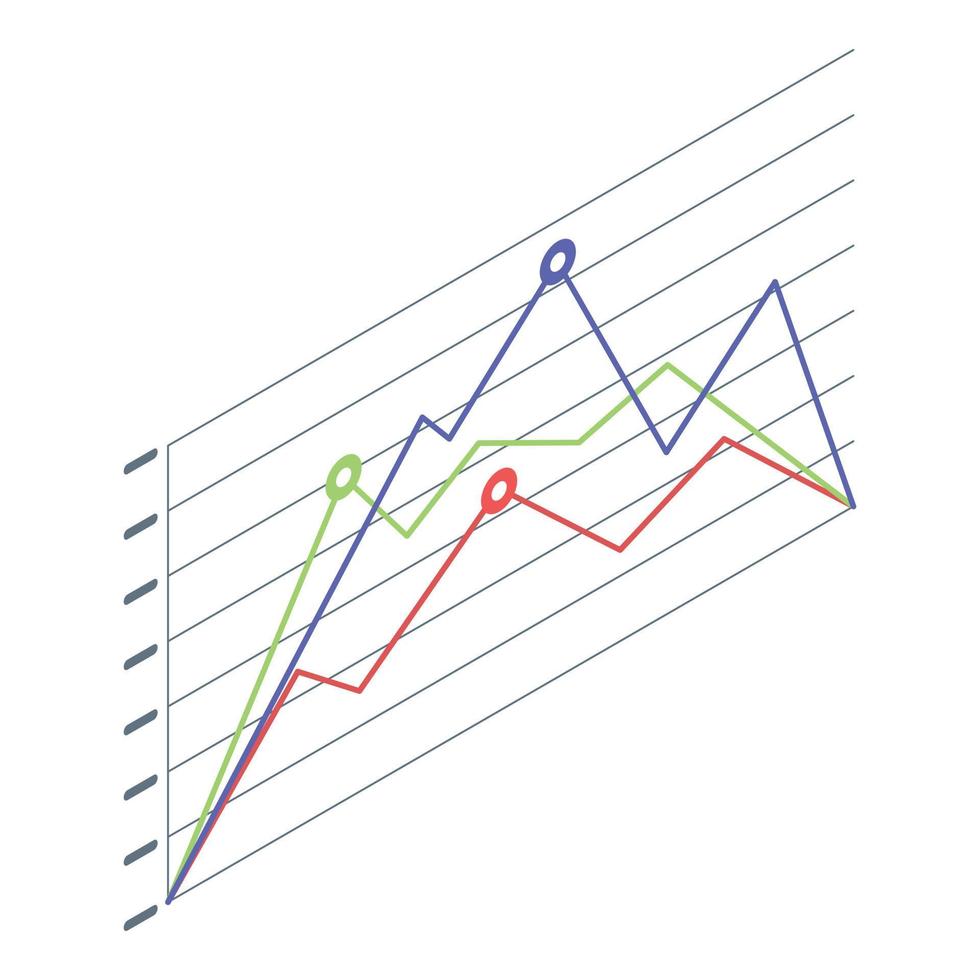 Income chart icon, isometric style vector
