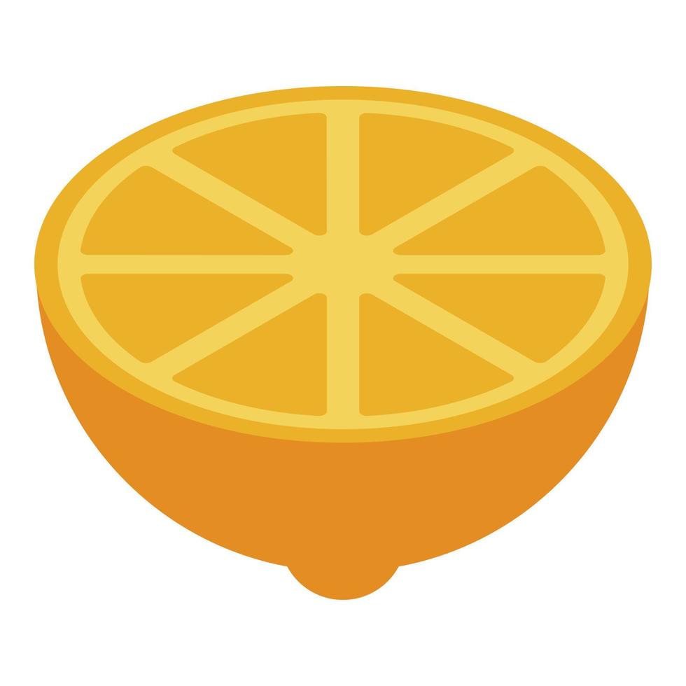 Half fresh lemon icon, isometric style vector
