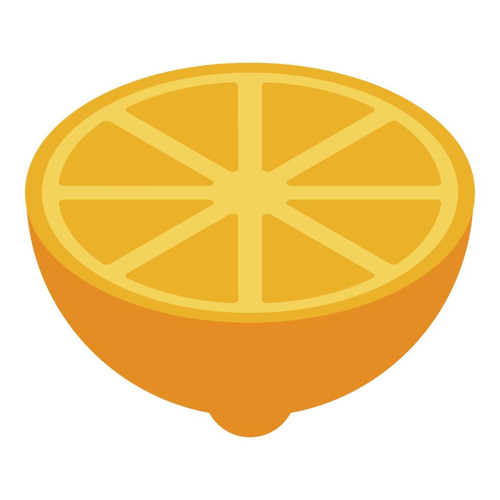 Half fresh lemon icon, isometric style vector