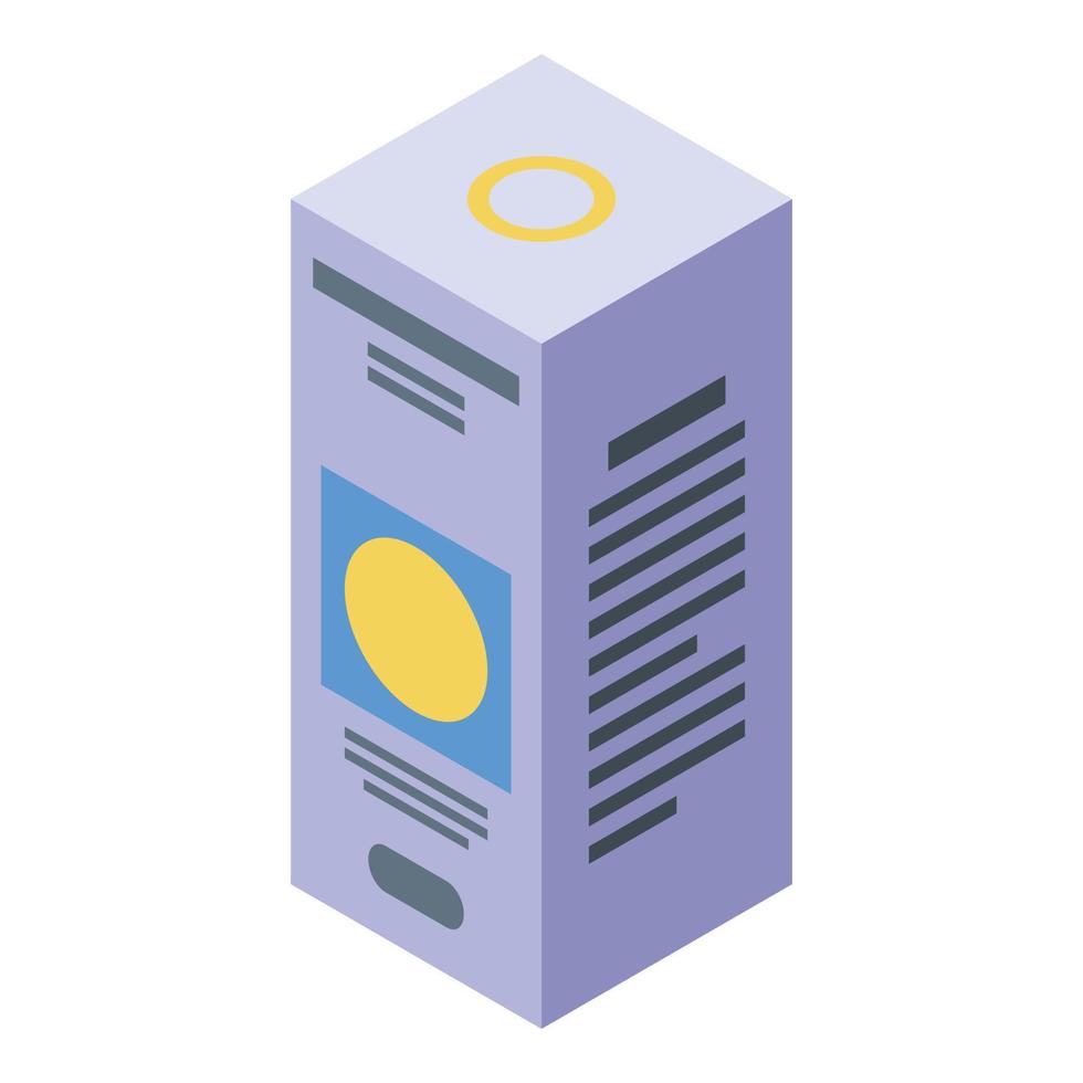 Lemon syrup box icon, isometric style vector