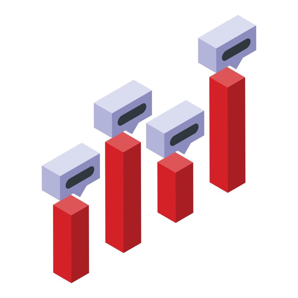 Price chart bars icon, isometric style vector
