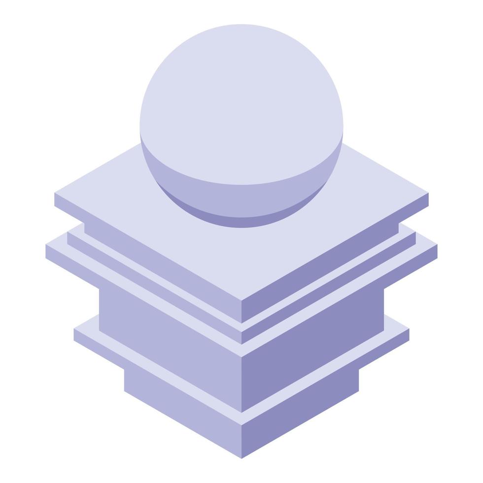 Sphere pillar icon, isometric style vector