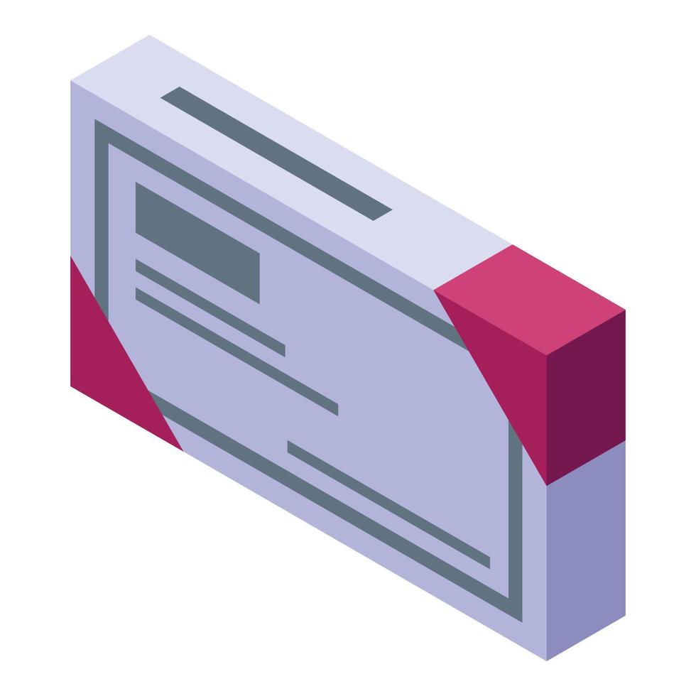 Blister package icon, isometric style vector