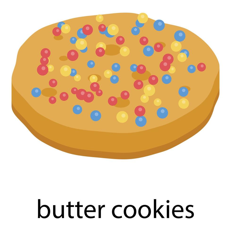 Butter cookies icon, isometric style vector