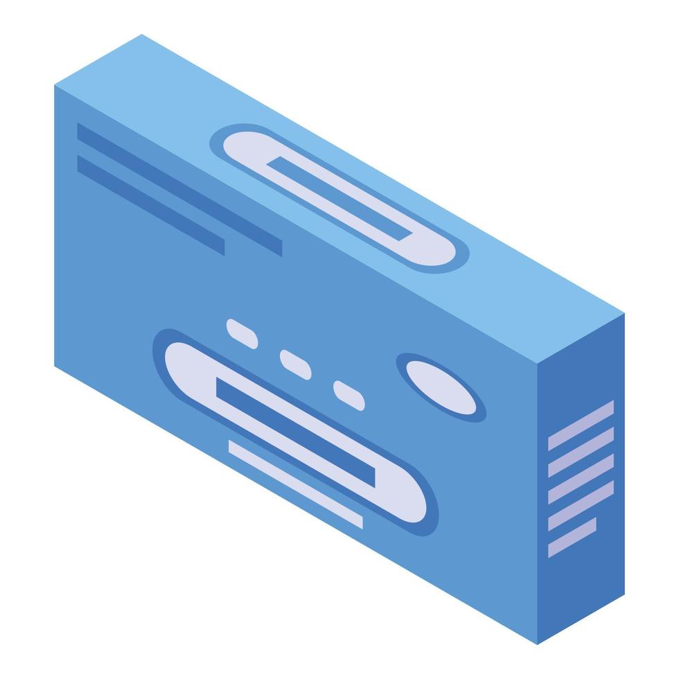 Ill pill box icon, isometric style vector