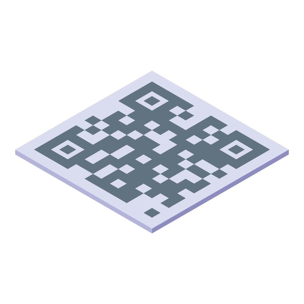 Digital qr code icon, isometric style vector