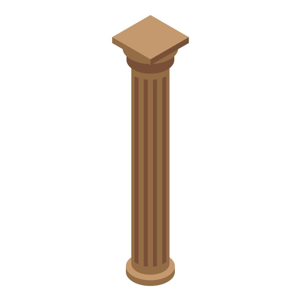 Brown pillar icon, isometric style vector