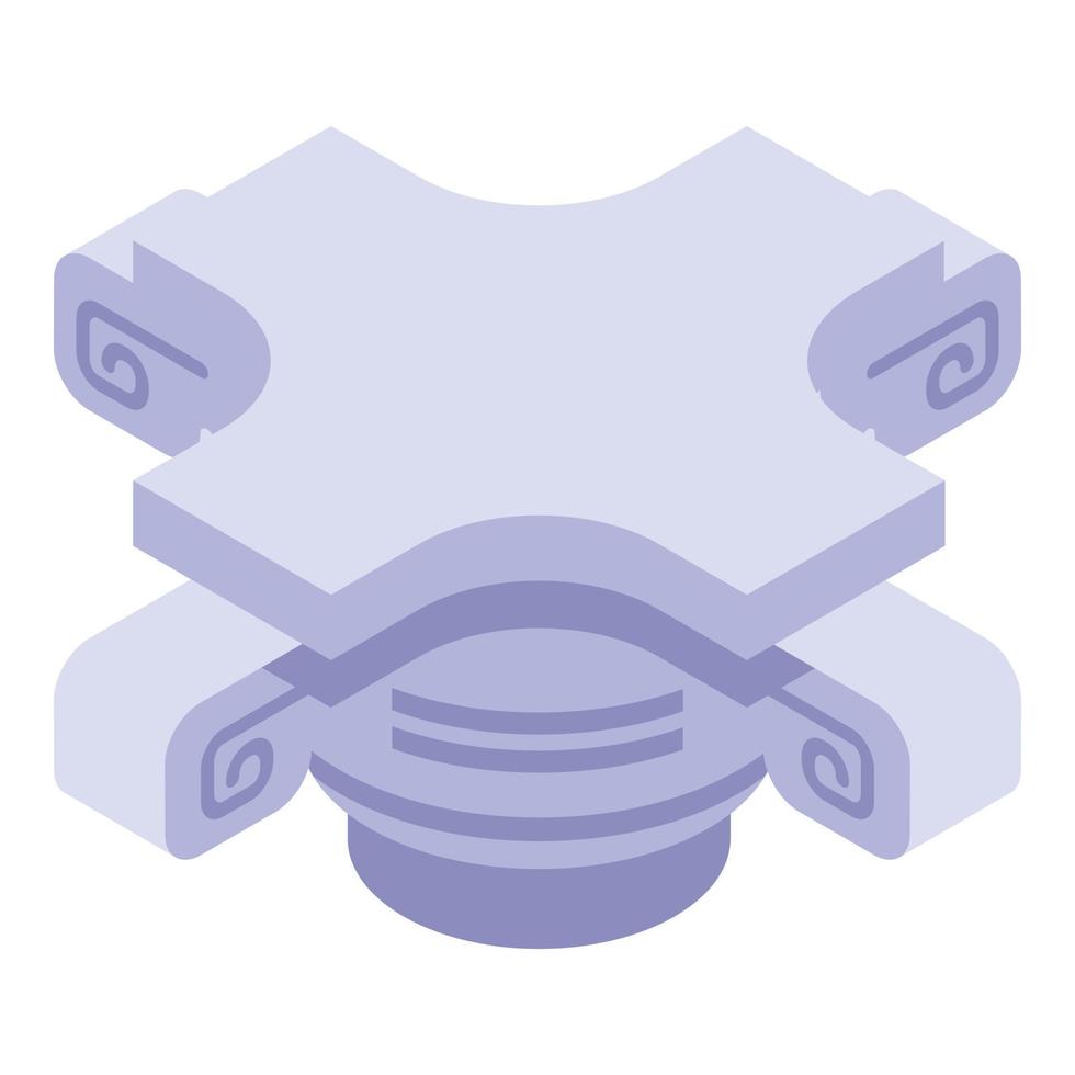 Head pillar icon, isometric style vector