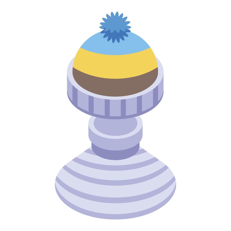 Autumn winter hat icon, isometric style vector