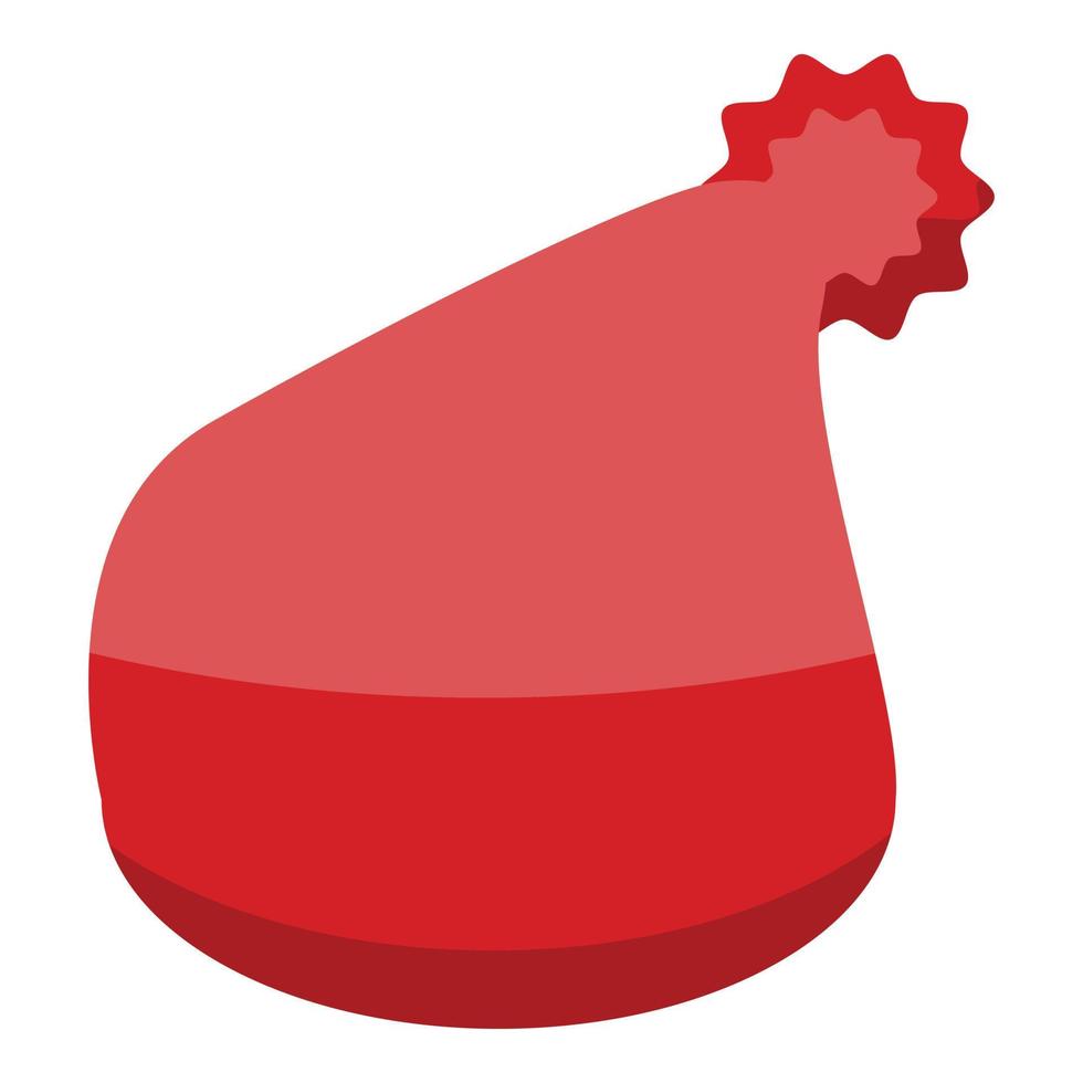Modern red headwear icon, isometric style vector