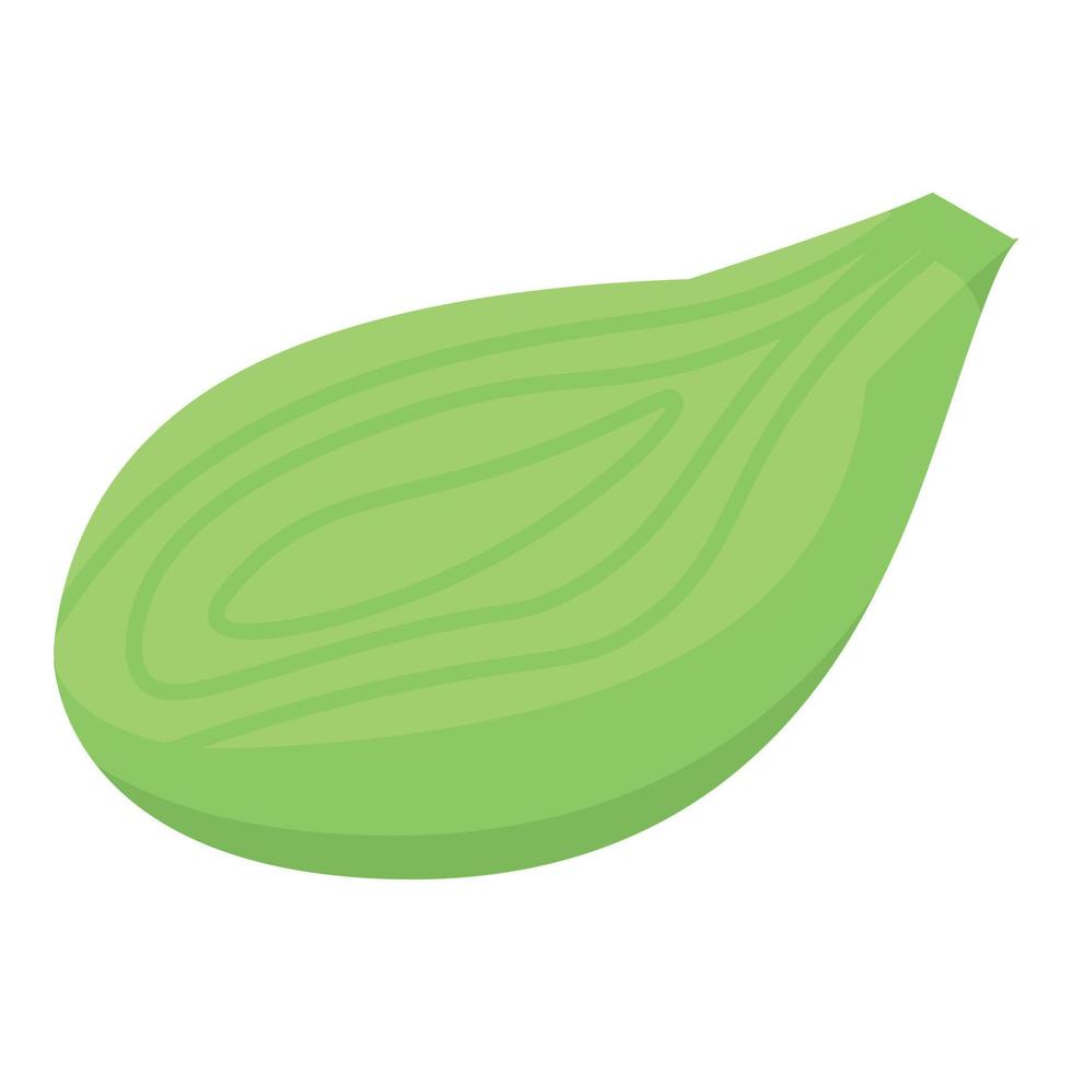 icono de fruta de hoja verde, estilo isométrico vector