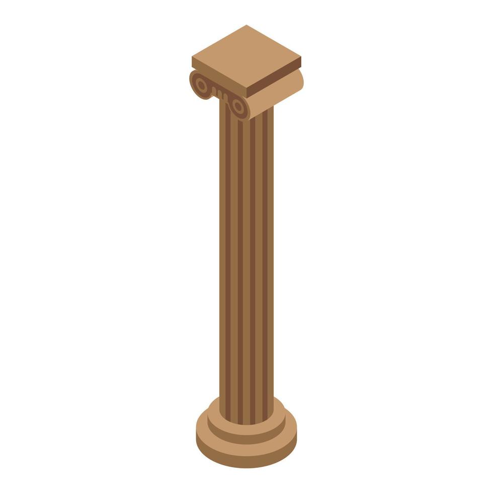 icono de columna griega, estilo isométrico vector