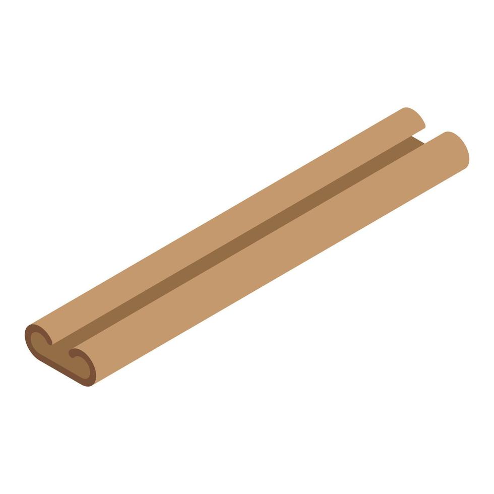 Cinnamon stick icon, isometric style vector