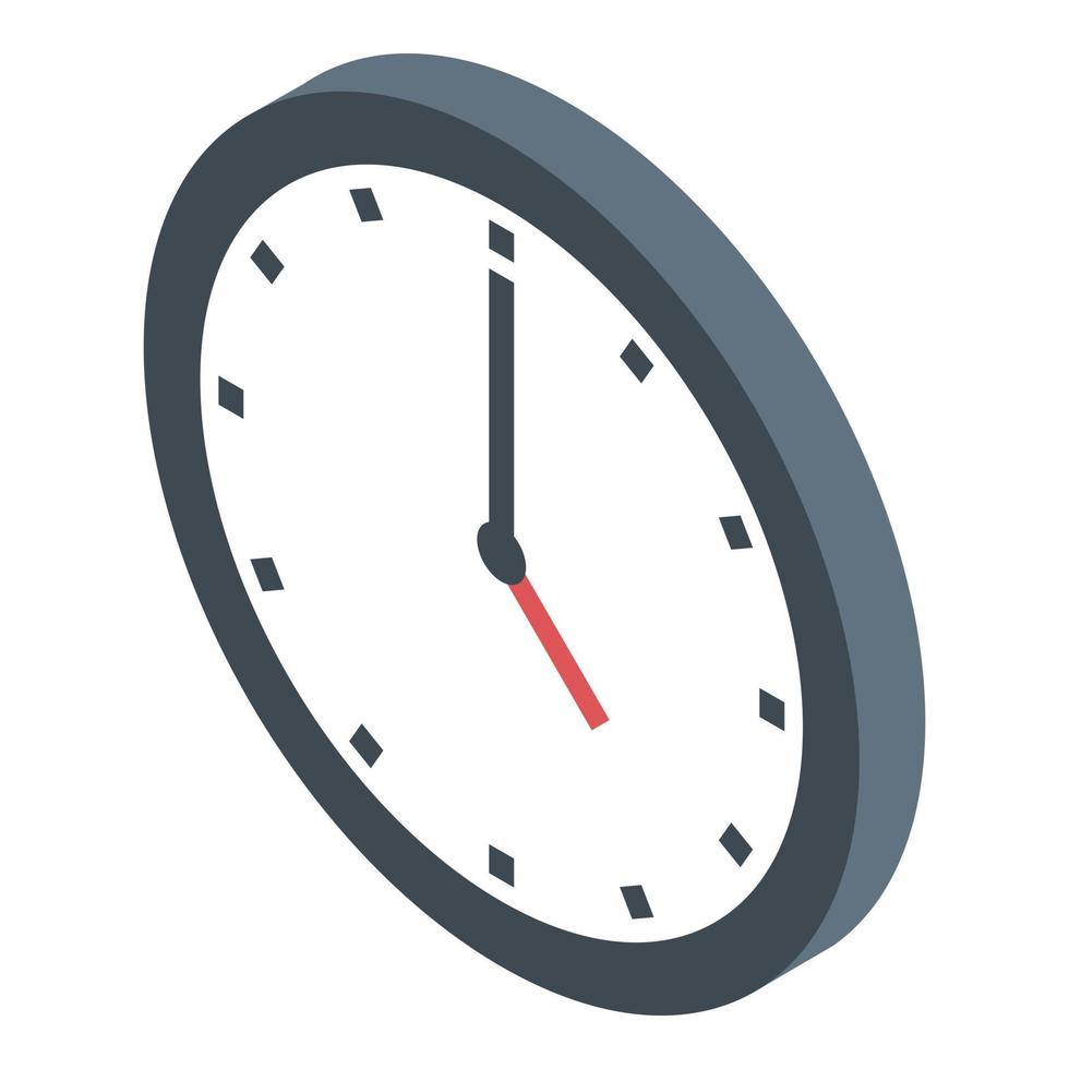Airport wall clock icon, isometric style vector