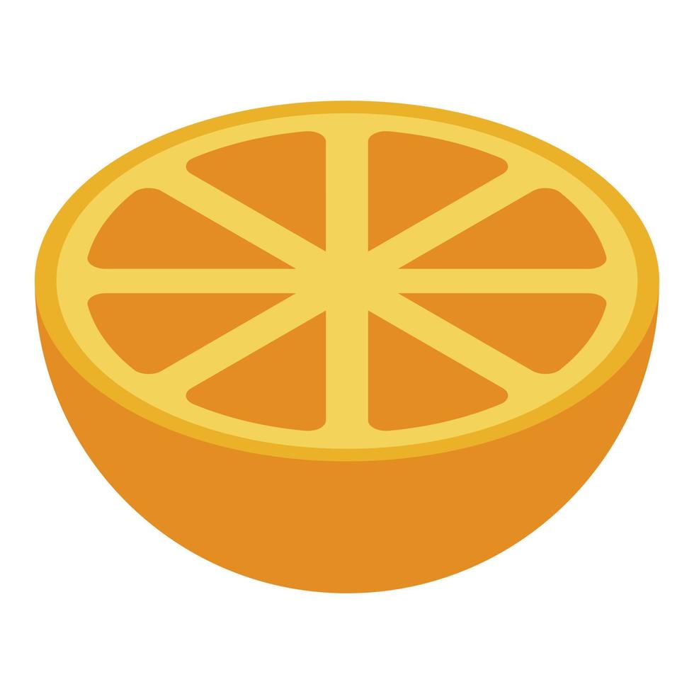 Half orange icon, isometric style vector