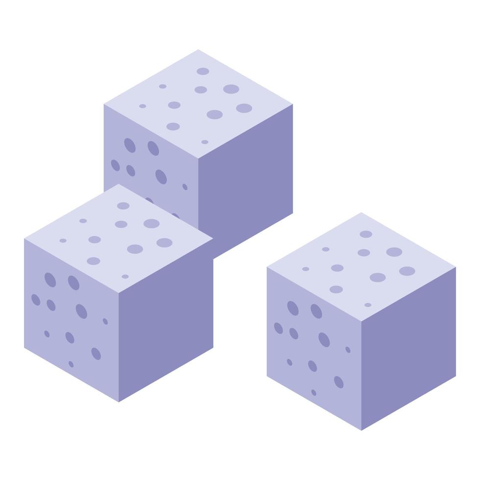 Sugar cubes icon, isometric style vector