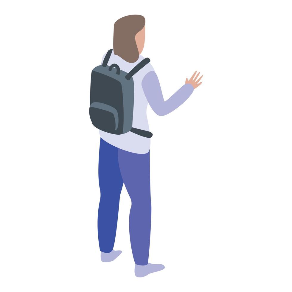 Boy passport control icon, isometric style vector