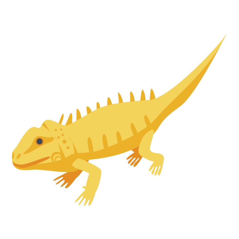 Yellow skin lizard icon, isometric style vector