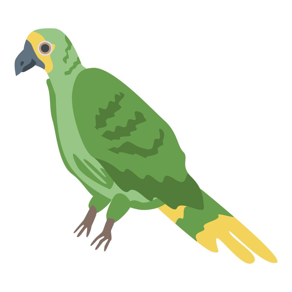 icono de loro de la selva, estilo isométrico vector