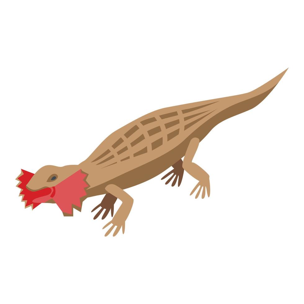 icono de lagarto amazónico, estilo isométrico vector