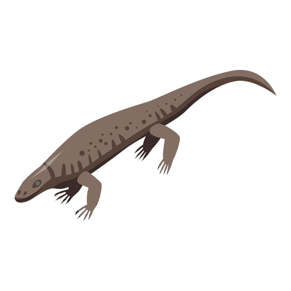 Reptile lizard icon, isometric style vector