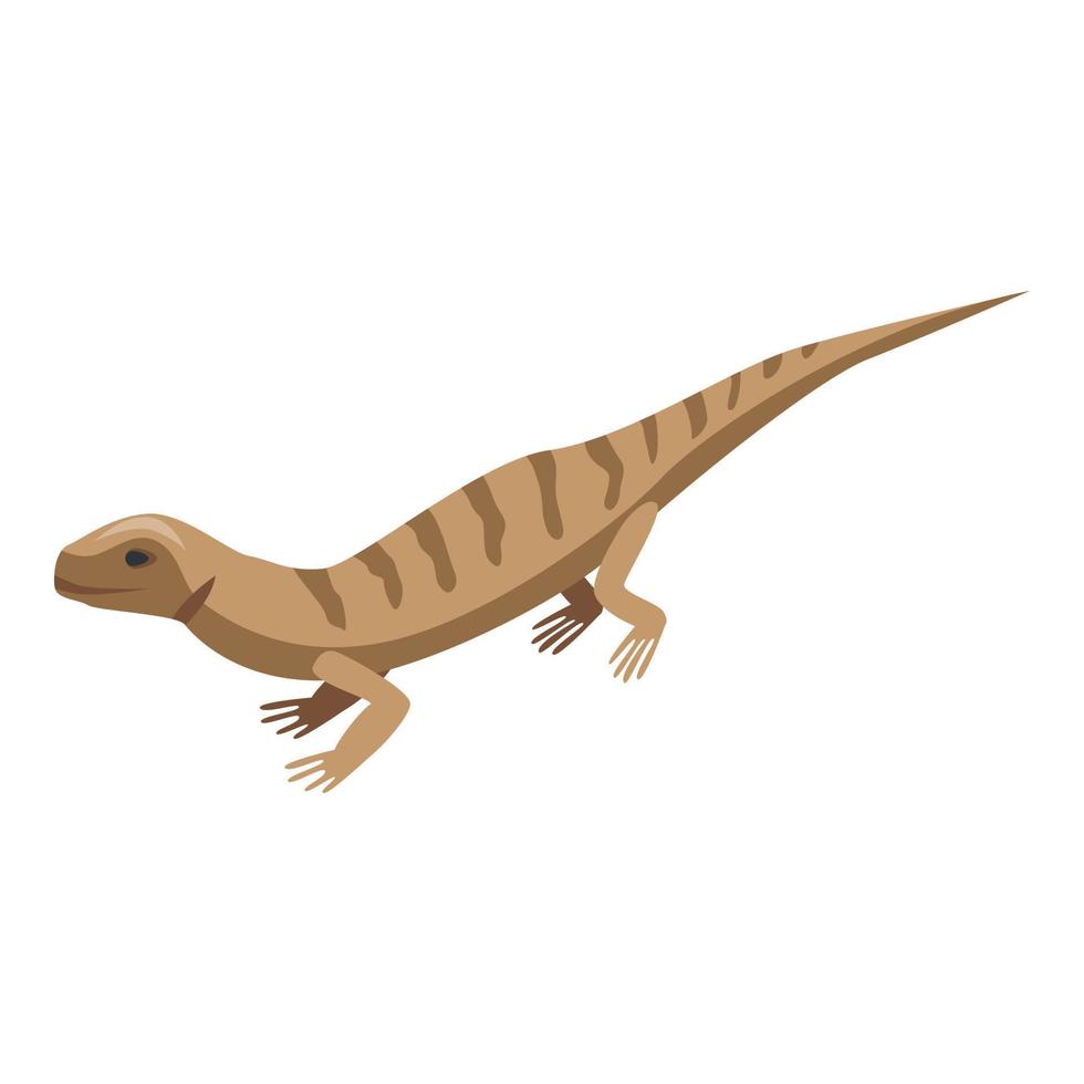 icono de lagarto rayado marrón, estilo isométrico vector