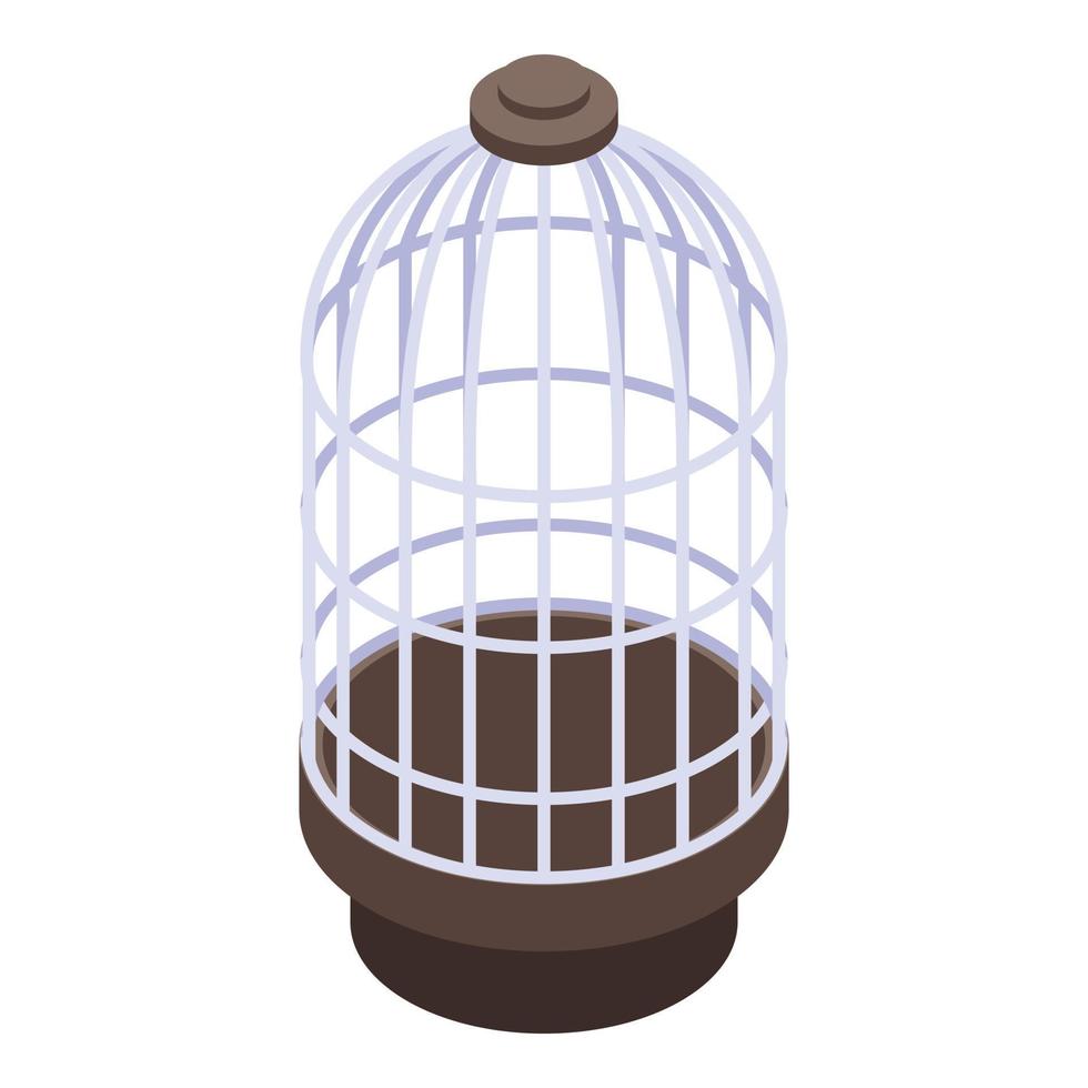 Parrot cage icon, isometric style vector
