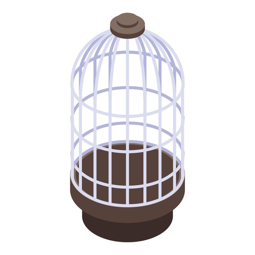 Parrot cage icon, isometric style vector