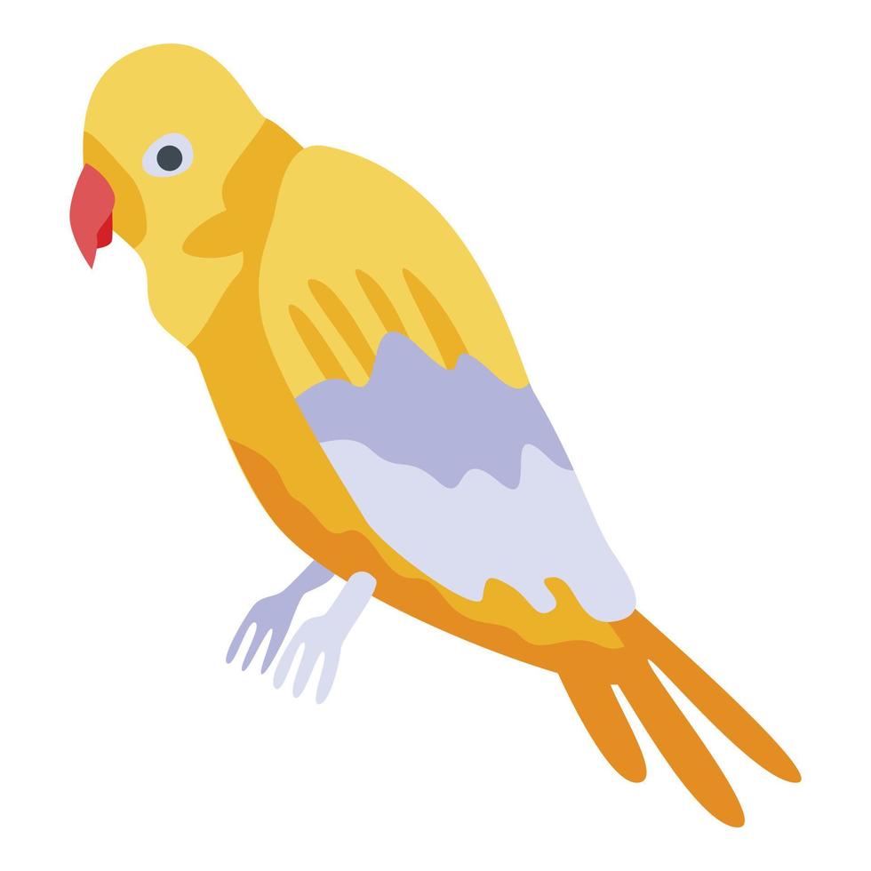 Zoo parrot icon, isometric style vector