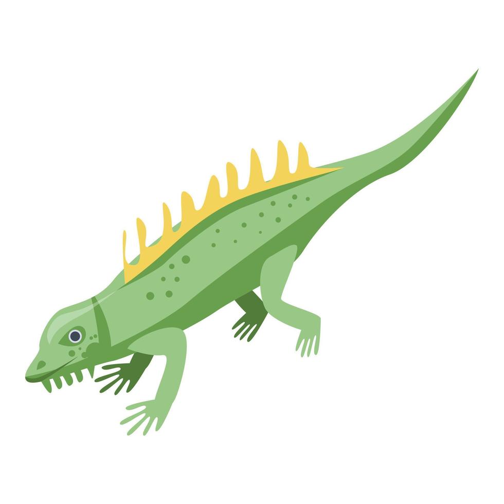 Dino lizard icon, isometric style vector