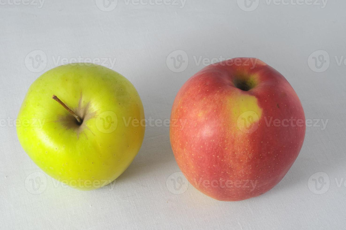 Ripe green and red apples photo