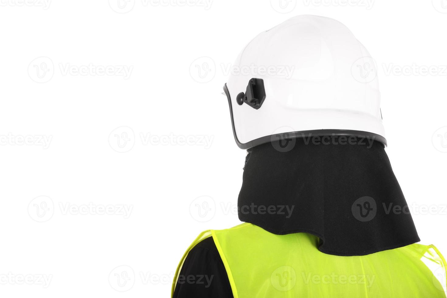 Firefighter on white background photo